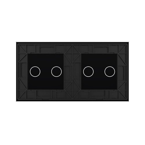 Панель для двух двухклавишных выключателей черная Livolo фото 4