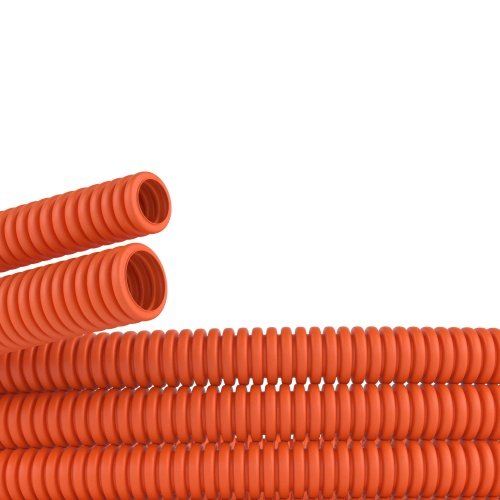 Труба ПНД гибкая гофр. д.32мм, лёгкая без протяжки, 25м, цвет оранжевый DKC