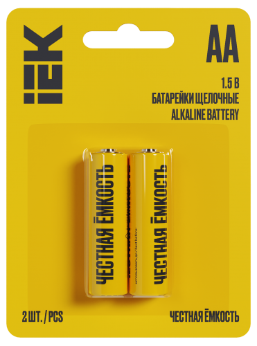 Элемент питания Alkaline LR06/AA (2шт/блистер) щелочная IEK