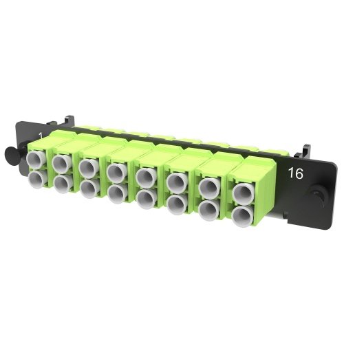 Адаптерная планка 8xLC Duplex адаптеров, (цвет адаптеров - желто-зеленый), OM5 1/2 HU DKC