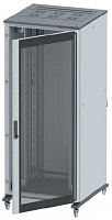 Напольный 19" IT-корпус ДКС серии CQE 47U 600х2200х600, двери стекло+сплошная, панели для крыши, кабельный ввод, RAL7011/7035 DKC