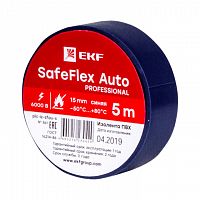 Изолента ПВХ 15мм 5м синий серии SafeFlex Auto EKF