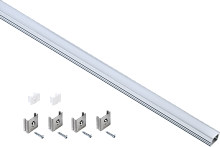 Профиль алюминиевый для светодиодной ленты 1712 накладной прямоугольный 2м с комплектом аксессуаров 