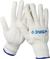 Трикотажные перчатки КОМФОРТ, без покрытия, х/б 13 класс, размер L-XL ЗУБР