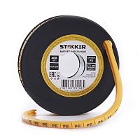 Кабель-маркер "PE" для провода сеч.2,5мм2 STEKKER CBMR25-PE , желтый, упаковка 400 шт