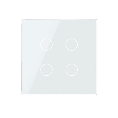 Панель для сенсорного выключателя UK стандарт, 4 клавиши, цвет белый, стекло Livolo фото 2