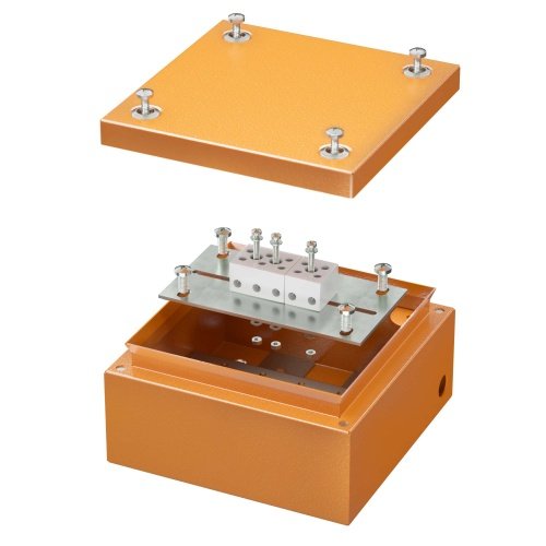 Коробка стальная FS с гладкими стенками и клеммниками, IP66, 150х150х80 мм, 5р, 450V, 10A, 6 мм2 DKC
