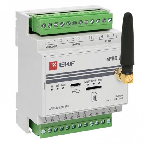 Контроллер базовый ePRO 24 удаленного управления 6вх\4вых 230В WiFi GSM с внешней антенной PROxima EKF