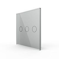 Панель для сенсорного выключателя UK стандарт, 3 клавиши, цвет серый, стекло B Livolo