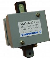 Электромагнит МИС-1200 ЕУ3, 220В, толкающее исполнение, ПВ 100%, IP20, с жесткими выводами Электротехник