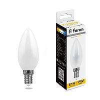 Лампа светодиодная Feron LB-66 Свеча матовая E14 7W 2700K
