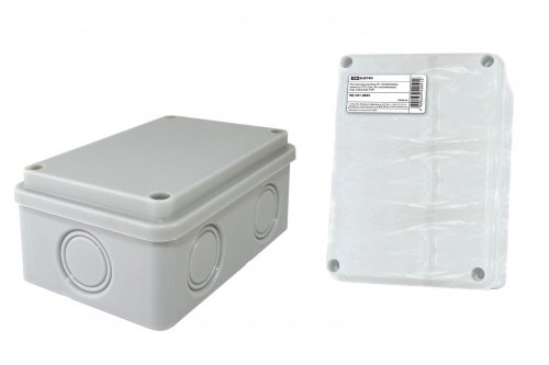 Распаячная коробка ОП 120х80х50мм, крышка, IP55, 6 вх., без гермовводов, инд. штрихкод TDM
