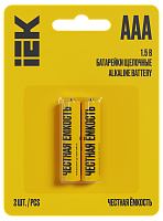 Элемент питания Alkaline LR03/AAA (2шт/блистер) щелочная IEK