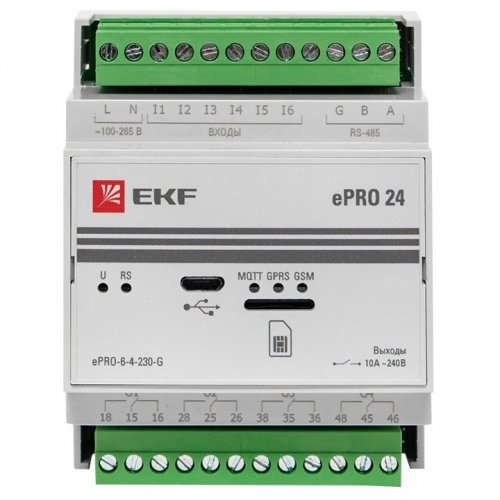 Контроллер базовый ePRO 24 удаленного управления 6вх\4вых 230В GSM PROxima EKF фото 3