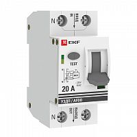 Устройство защиты от дугового пробоя (УЗДП) с автоматическим выключателем 1П+N 20А (C) 6кА PROxima EKF