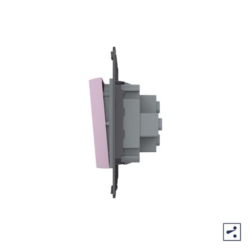 Одноклавишный проходной механический выключатель, цвет розовый (механизм) Livolo фото 3