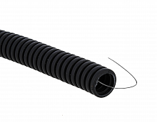 Труба гофр, ПВХ с протяжкой d25 мм (50 м) черная EKF-Plast