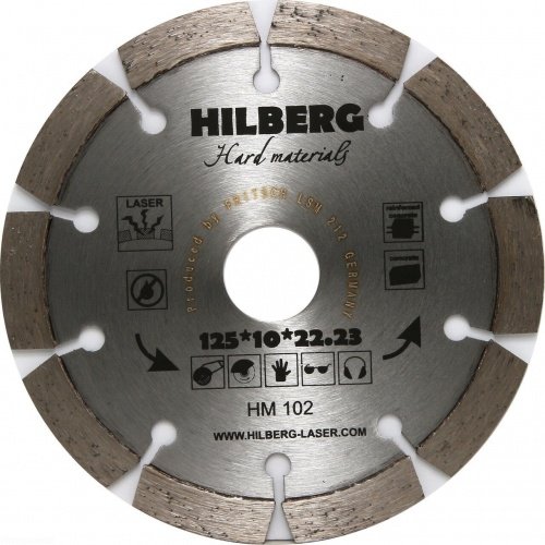 Диск алмазный отрезной 125*22,23 Hard Materials Лазер HM102 Hilberg