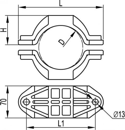 Кабельный держатель для крепления одножильных и многожильных кабелей, д.125-150 мм DKC фото 2